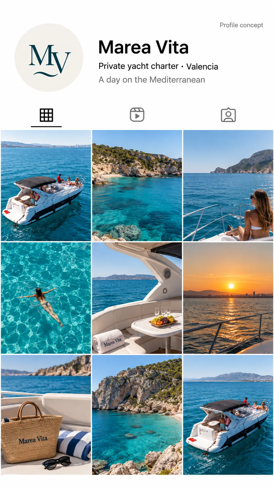 marea Instagram profile presentation