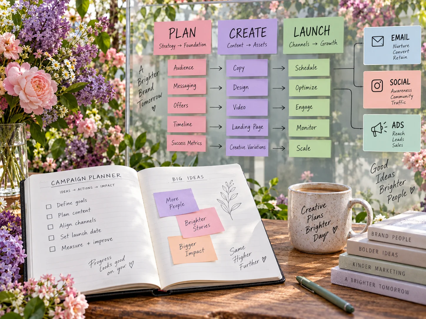 Illustrative campaign calendar and planning materials